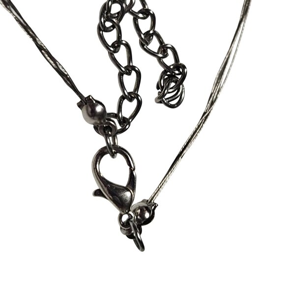 Elegant Crystal Beaded Two Tone Silver Gold Multi Strand Necklace Jewelry Women - Picture 4 of 6